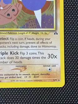 Pokemon TCG Hitmontop 3/75 Neo Discovery Holo Rare Card - Image 4