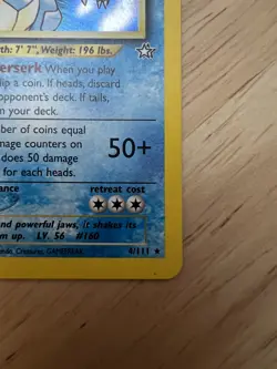 Pokemon Feraligatr 4/111 Neo Genesis Holo Unlimited Rare Card MP+ - Image 5