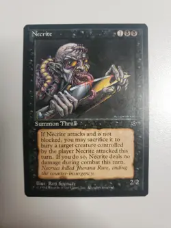 MTG Necrite Fallen Empires Version A Magic the Gathering Black Creature Card - Image 1
