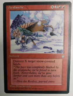Avalanche MTG Red Sorcery Magic the Gathering Destroy Snow Covered Lands Card - Image 1