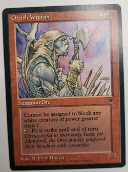 Orcish Veteran Version C - MTG 199 Fallen Empires Magic The Gathering Red Card - Image 1