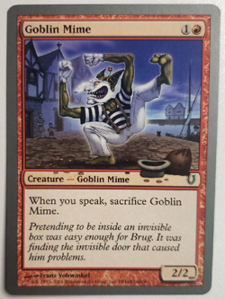 Goblin Mime MTG Red Creature Card Magic the Gathering Card - Image 1
