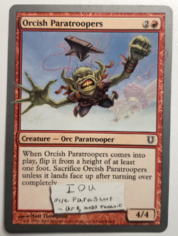 Orcish Paratroopers MTG - Magic the Gathering Red Creature Card - Image 1