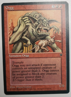 Orgg MTG 1994 Fallen Empires Magic the Gathering Red Creature Card - Image 1