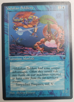 Vodalian Soldiers Version A - MTG 1994 Blue Creature Card Magic the Gathering - Image 1