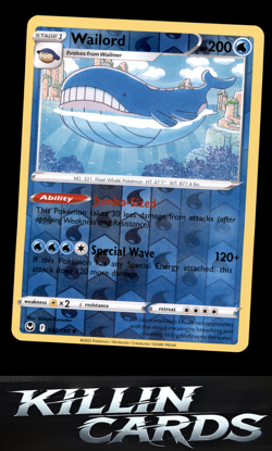 Reverse Holofoil Wailord 038/195 Pokemon Uncommon SWSH12: Silver Tempest Card NM - Image 1