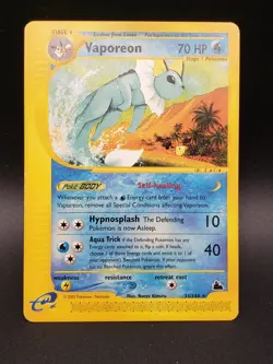 VAPOREON 33/144 Skyridge E-SERIES NON-HOLO rare Pokemon TCG card - Image 1