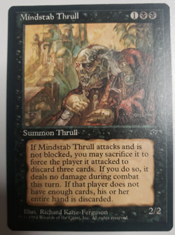MTG Mindstab Thrull Fallen Empires Version B Magic the Gathering Black Creature - Image 1