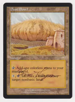 Signed Dust Bowl MP Mercadian Masques Artist Ben Thompson 1999 MTG Magic Rare! - Image 1