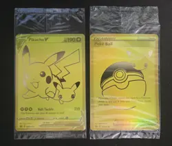 Pokemon Celebrations Pikachu V & PokeBall Gold Promos SWSH 145 & SWSH 146 SEALED - Image 1