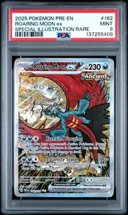 2025 POKEMON PRE EN-PRISMATIC EVOLUTIONS #162 ROARING MOON EX PSA 9 - Image 1