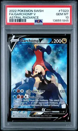2022 POKEMON SWORD & SHIELD ASTRAL RADIANCE TG23 FULL ART/GARCHOMP V PSA 10 1845 - Image 1