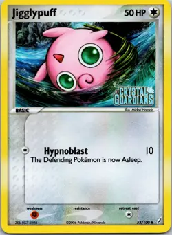 Jigglypuff 53/100 Crystal Guardians Reverse Holo Stamped Pokemon TCG NM/VLP+ - Image 1