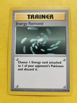 Energy Removal Trainer 92/102 Shadowless Base Set Common Vintage 1999 Pokemon - Image 1