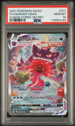 2021 Pokemon Fusion Strike Gengar VMAX Alt Art 271/264 PSA 10 GEM MINT - Image 1