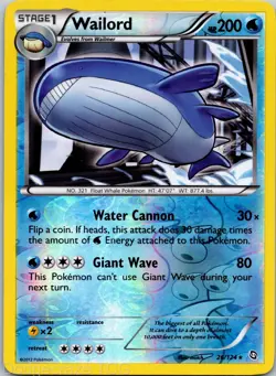 Wailord 26/124 Holo Rare Dragons Exalted Pokemon Reverse Holo LP - Image 1