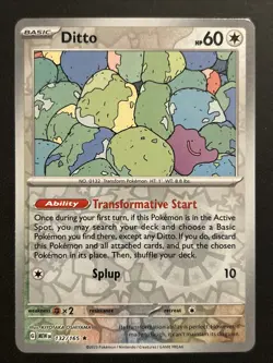 Ditto 132/165 151 Reverse Holo English Pokemon 151 Scarlet & Violet Pokemon - Image 1
