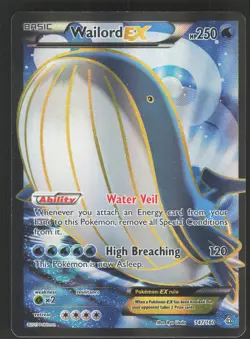 Wailord EX 147/160 Full Art Pokemon TCG XY - Primal Clash HP - Image 1