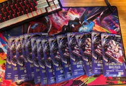 LOT of (14) OP-14 Sleeved Booster Packs Of One Piece TCG The Azure Sea's Seven - Image 1