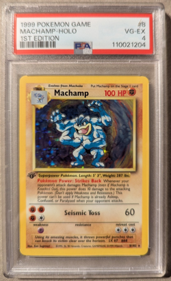 1999 Pokemon Game Machamp-HOLO 1st Edition #8 PSA Graded 4 VG-EX - Image 1