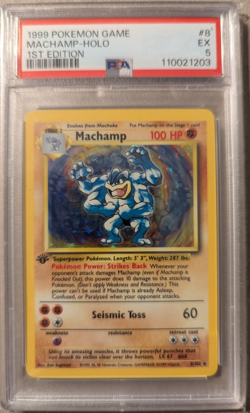 1999 Pokemon Game Machamp-HOLO 1st Edition #8 Graded PSA 5 EX - Image 1