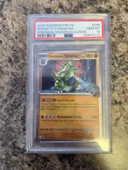2025 Pokemon Team Rockets Tyranitar Pokemon Center Promo 96/182 PSA 10 - Image 1