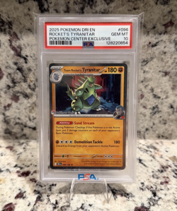 2025 Pokemon Team Rockets Tyranitar Pokemon Center Promo 96/182 PSA 10 - Image 1