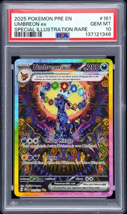 2025 POKEMON PRE EN-PRISMATIC EVOLUTIONS #161 UMBREON EX PSA 10 - Image 1