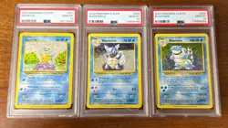 PSA 10 Pokemon Card Squirtle Wartortle Blastoise Classic 3 Card Set CLK #001-003 - Image 1