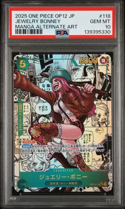 2025 ONE PIECE JPN OP12-LEGACY OF THE MASTER #118 JEWELRY BONNEY PSA 10 - Image 1