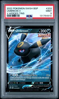 POKEMON CARD UMBREON V 203 BLACK STAR PROMO #203 GRADED PSA 9 MINT BSP SWSH - Image 1