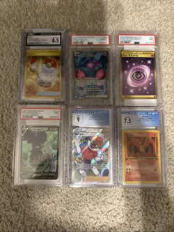 Graded Pokemon Card Lot Of 6 Slabs Moltres Percharunt Corviknight 1999-2024 - Image 1