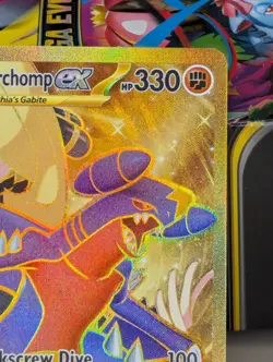 Pokemon TCG Destined Rivals Cynthia's Garchomp EX Card 241/182 Gold - Image 4