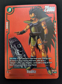 Raditz FB04-072 Limited Pack MANGA Version 01 Promo Dragon Ball Card Fusion Red - Image 1