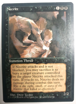 MTG Necrite Fallen Empires Version C Magic the Gathering Black Creature Card - Image 1