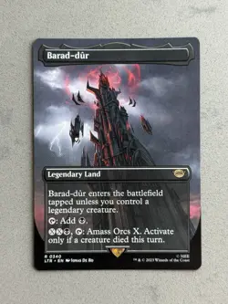 Barad-dur #340 BORDERLESS Regular MTG LTR Lord Of The Rings Legendary Land - NM - Image 1