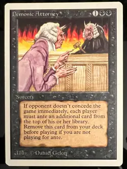 Magic the Gathering MTG Unlimited Demonic Attorney NM (Beta Bob) - Image 1