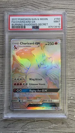 Charizard GX - 150/147 - Burning Shadows - Secret Rare - PSA 9 - Pokemon Card - Image 1
