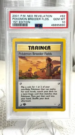 Pokemon Neo Revelation 1st Edition Pokemon Breeder Fields 62/64 PSA 10 GEM MINT - Image 1