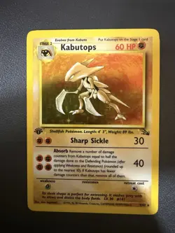 Pokemon TCG Kabutops 9/62 Fossil Holo Rare 1st Edition MINTY Vintage - Image 2