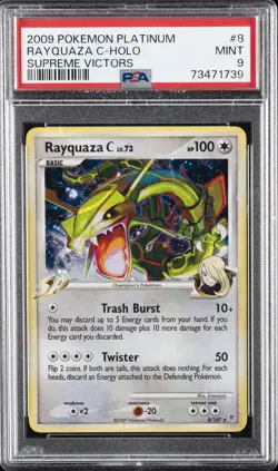 2009 POKEMON PLATINUM SUPREME VICTORS #8 RAYQUAZA C-HOLO PSA 9 - Image 1