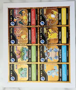 Uncut Sheet - Gold Heart Holo - Pokedex Black Kanto - Pokemon - Image 1