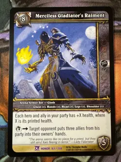 World of Warcraft TCG Honor 161/208 Merciless Gladiator's Raiment - Image 1