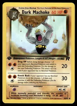 Pokemon TCG Team Rocket 1st Edition #40/82 Dark Machoke LP+ - Image 1