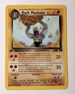 Dark Machoke 40/82 1st Edition Team Rocket 2000 Pokemon TCG WOTC NM Vintage Card - Image 1