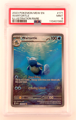 2023 Pokemon Mew EN-151 Wartortle Illustration Rare 171/165 PSA 9 MINT - Image 1