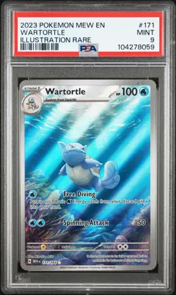Pokemon TCG Wartortle 171/165 Mew-EN 151 Illustration Rare MINT PSA 9 - Image 3