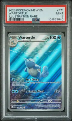 2023 Pokemon Mew En-151 PSA 9 Mint Wartortle Illustration Rare 171/165 - Image 1