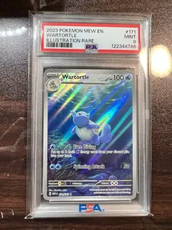 2023 Pokemon Mew En-151 PSA 9 Mint Wartortle Illustration Rare 171/165 - Image 1