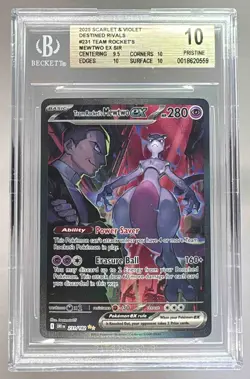 Team Rocket's Mewtwo ex 2025 Pokemon SV Destined Rivals - DRI EN #231 SIR BGS 10 - Image 1